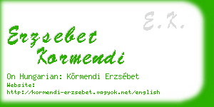 erzsebet kormendi business card