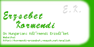 erzsebet kormendi business card